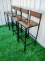 метални бар столове с облегалка комбинация от дърво и желязо , снимка 5