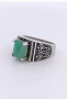 Мъжки сребърен пръстен с изумруд от Тайланд, снимка 4