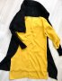 Черна асиметрична жилетка плетиво Benetton & жълта кокетна рокля Vanilia , снимка 4
