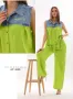 Спортно- елегантен комплект,  сет 2 части,  панталон с туника,цвят лайм, снимка 2