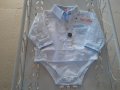 Памучен бебешки комплект риза с боди и панталон  , снимка 2