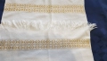 Кърпа,месал от фин кенар и везани орнаменти от сърма, снимка 4