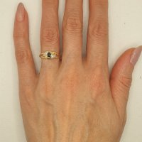 Златни пръстени с сапфири, рубини и диаманти- 18К, снимка 17 - Пръстени - 39790245