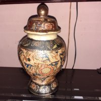 Сатцума Satsuma стара ваза буркан порцелан маркиран, снимка 2 - Антикварни и старинни предмети - 43170995