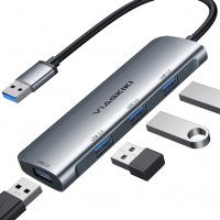Нов алуминиев свръхскоростен USB сплитер за трансфер на данни Хъб лаптоп, снимка 1 - Други - 37740999
