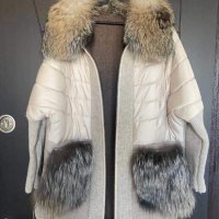 Дамско луксозно палто с лисица код 012, снимка 1 - Якета - 39388273