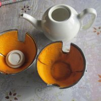 Уникален порцеланов чайник кана Арт Деко , снимка 3 - Други - 27561044