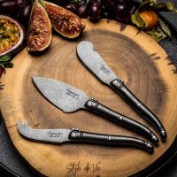 Комплект ножове за сирене Laguiole Style de Vie Premium Black Stonewash, снимка 3 - Прибори за хранене, готвене и сервиране - 43778283