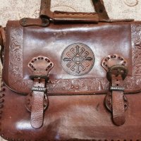 Стара кожена дамска чанта , снимка 4 - Антикварни и старинни предмети - 43369302