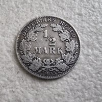 Монета 2.  Германия . ½ марка 1905 година. Сребро., снимка 1 - Нумизматика и бонистика - 43029489