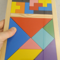  Ново! 2в1 дървен тетрис и танграм в рамка / Всички дървени игри, снимка 1 - Образователни игри - 36571261