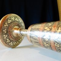 Древен бронзов бокал,клетъчен емайл. , снимка 3 - Антикварни и старинни предмети - 32667102