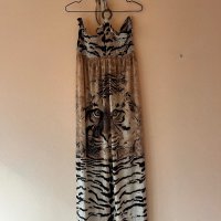 Дълга тигрова рокля L / XL размер 🖤, снимка 1 - Рокли - 43974821