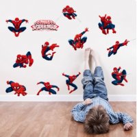 11 малки спайдърмен Spiderman стикер постер лепенка за стена и мебел детска стая самозалепващ, снимка 1 - Други - 28720582