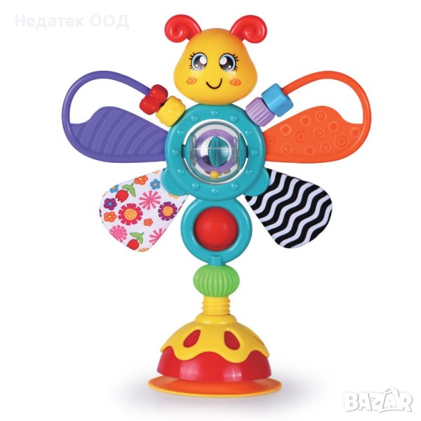 Бебешка играчка, Цветна пеперуда, с дейности, 26 см, снимка 1