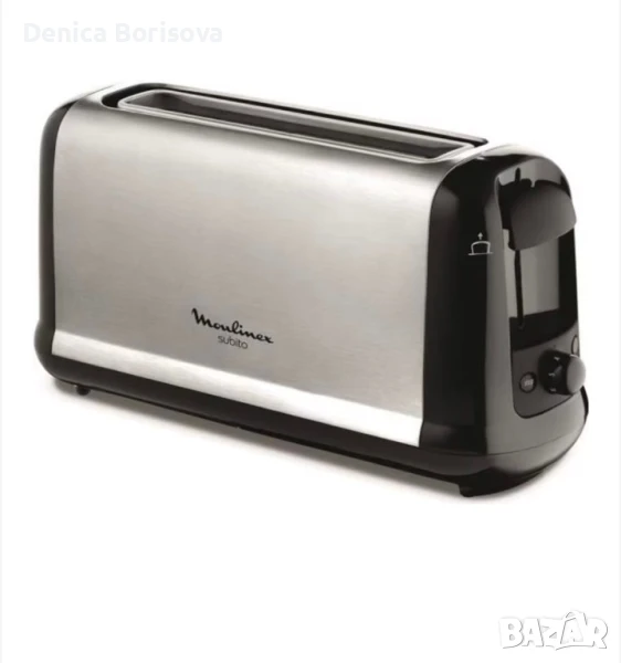 Тостер Moulinex Subito, неръждаема стомана, черно сребристо, снимка 1