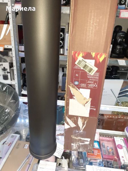 Тръба за коминна печка Kamino-Flam , черен димоотводен кюнец 100/750мм, снимка 1