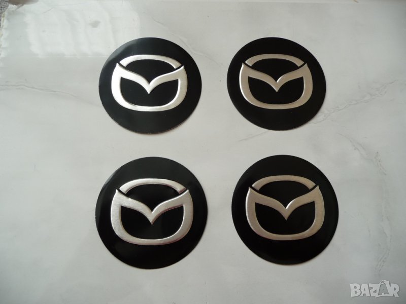 4 емблеми Мазда Mazda метални алуминиеви джанти лети волан, снимка 1