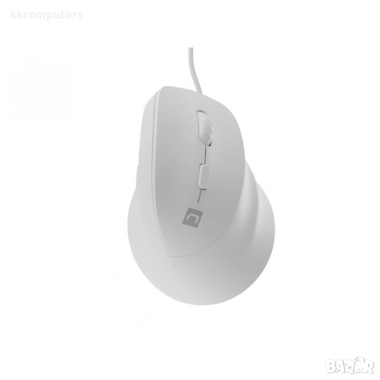 Natec Vertical Mouse Crake 2 Pro Жична оптична мишка- 12800DPI, RGB, 6 бутона, Бяла, снимка 1