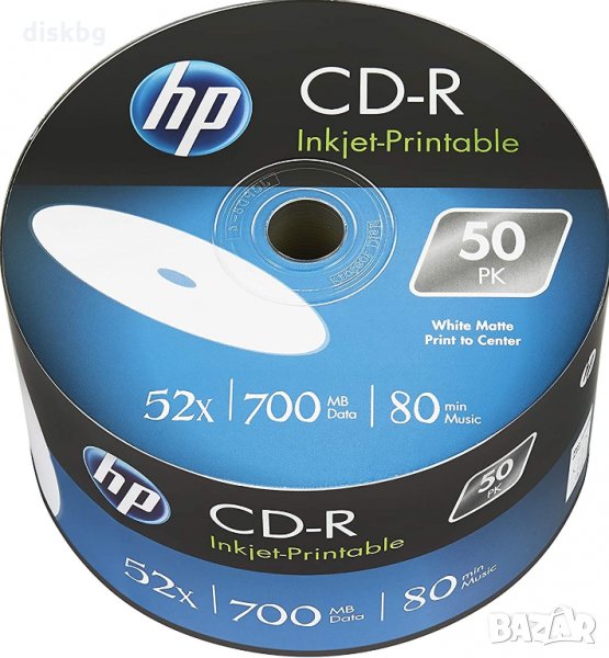 CD-R HP printable full face, 700 MB, 52x - празни дискове, снимка 1