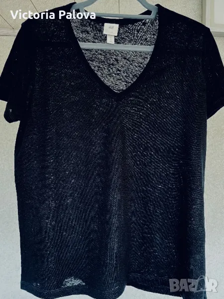 Прекрасна ленена тениска тип блуза, снимка 1