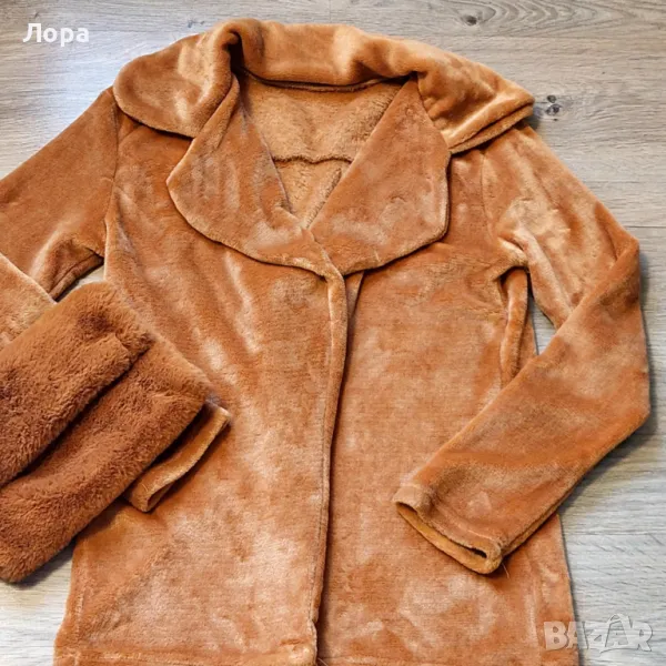 Дамско пухено сако с подарък, снимка 1