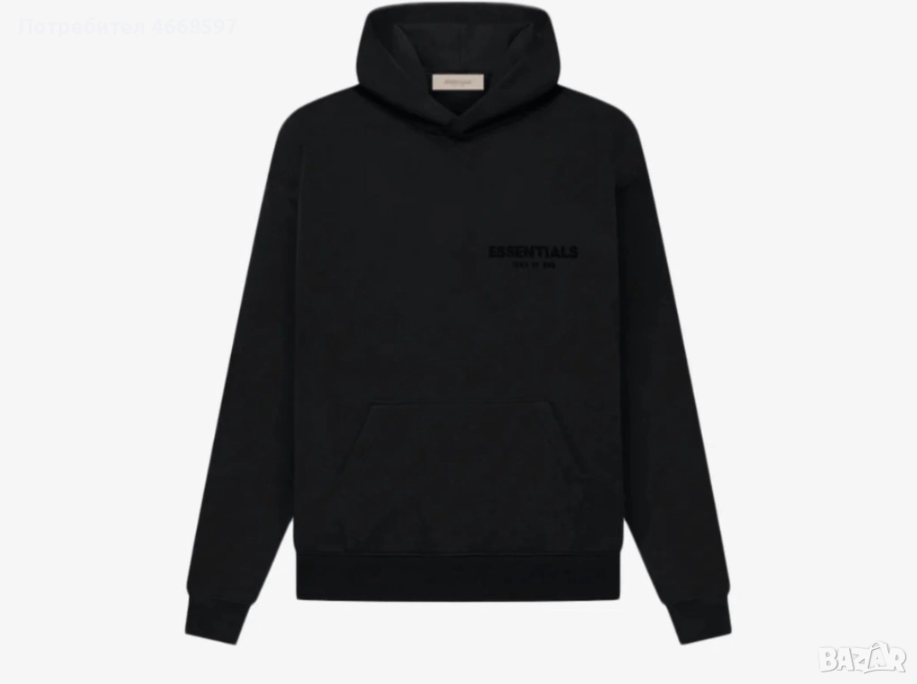 Black Essential hoodie М размер, снимка 1