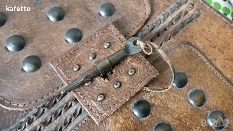 Ретро чанта от дебела естествена кожа , снимка 1