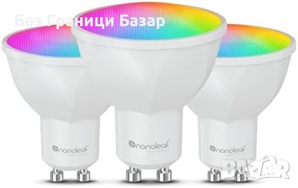 Нови 3 броя Nanoleaf LED Крушки GU10 - Визуален Ефект, Смарт Технология, снимка 1