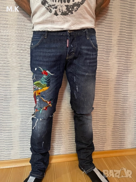 Мъжки дънки с бродерия, снимка 1