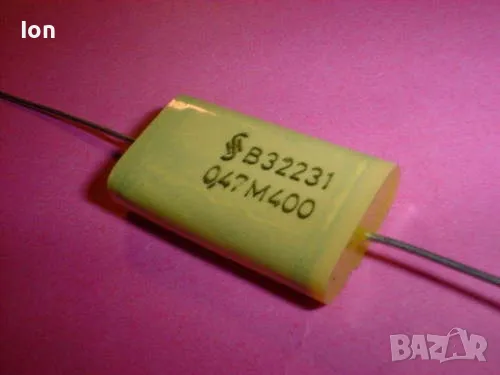 0.47uF/400V Siemens vintage axial capacitors for audio, снимка 1