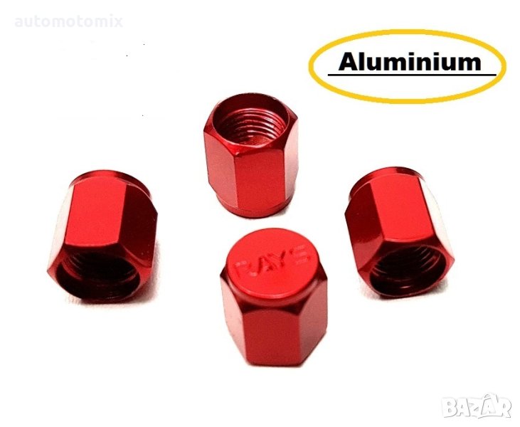 КАПАЧЕТА ЗА ВЕНТИЛИ ЧЕРВЕНИ - 4БР.,алуминиеви, снимка 1