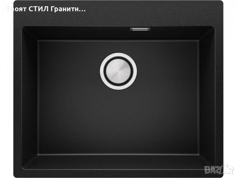 Кухненска Мивка от гранит  Осло XL 500 x 590 mm - Черна, снимка 1