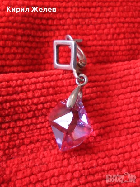 ПРЕКРАСНА АНГЛИЙСКА СРЕБЪРНА СКЪПОЦЕННА АР НУВО ОБЕЦА СРЕБРО 925 с ЮВЕЛИРНО ФАСЕТИРАН АМЕТИСТ 21030, снимка 1