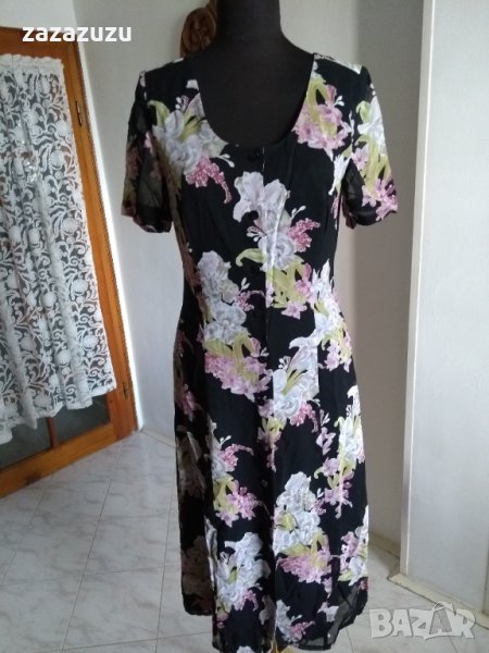 BETTY BARCLAY официална дълга черна рокля на цветя, снимка 1