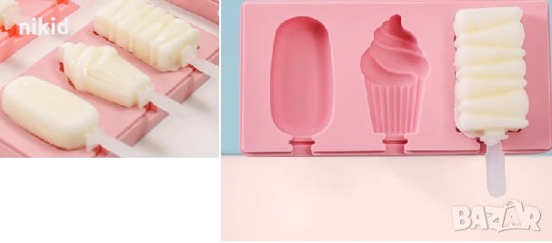 микс сладоледи ескимо сладолед силиконова форма молд калъп за направа на попсикълс popsicle, снимка 1