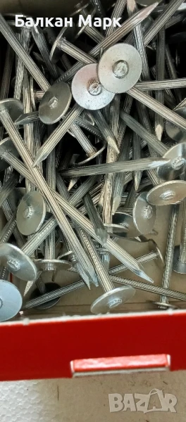 Оребрени стоманени пирони, гвоздеи ,широка периферия– метализирани,3.5х70,оп.100бр., снимка 1