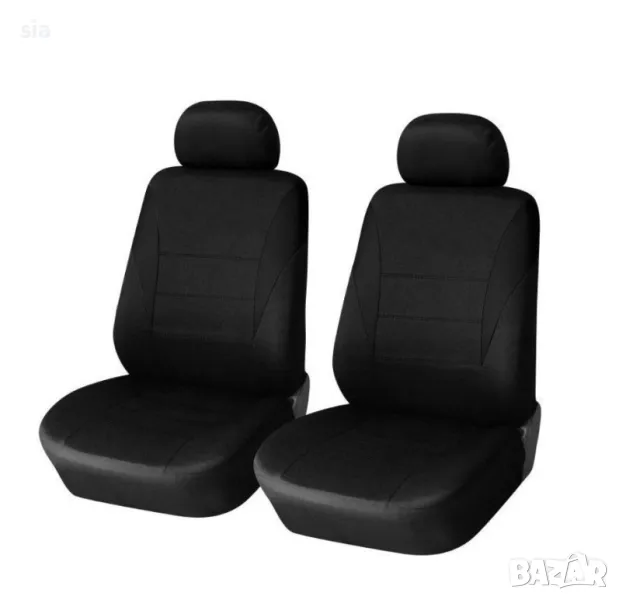 Калъфи за предни седалки CAR LINE, 2бр., Тапицерия за citroen berlingo vw caddy, черен цвят, снимка 1
