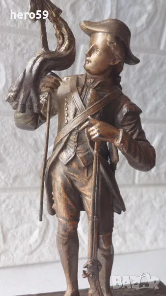 Метална фигура на френски офицер-края на 19век , снимка 1