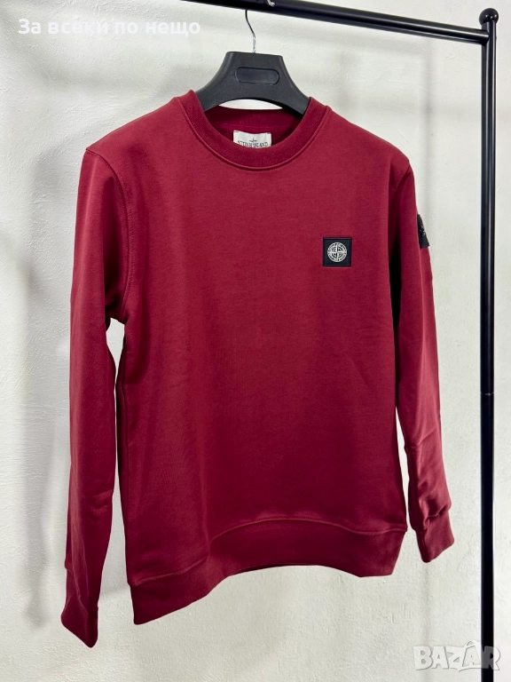 Stone Island Мъжка Блуза С Дълъг Ръкав В Цвят Бордо Код V.B.69, снимка 1
