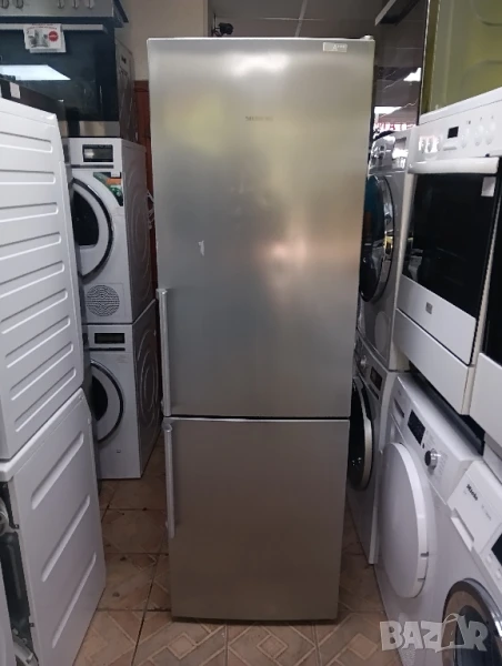 Иноксов комбиниран хладилник с фризер Сименс Siemens A+++ с две години гаранция!, снимка 1