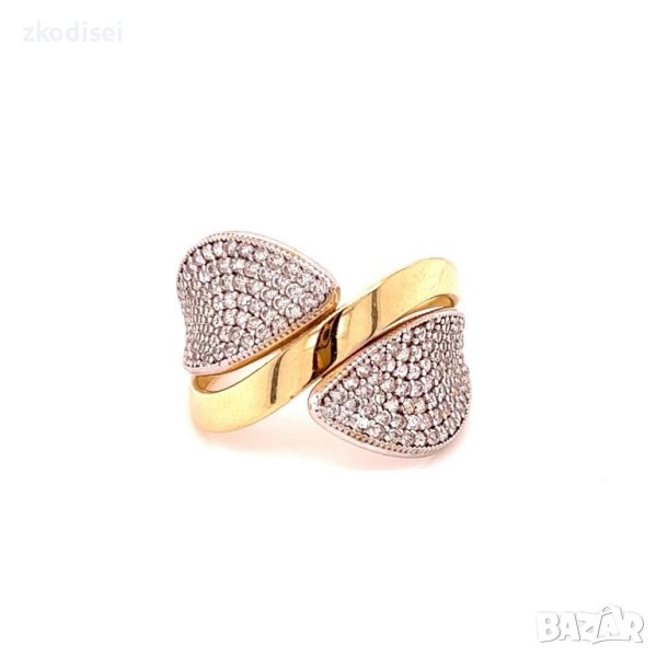 Златен дамски пръстен 3,46гр. размер:57 14кр. проба:585 модел:21859-5, снимка 1