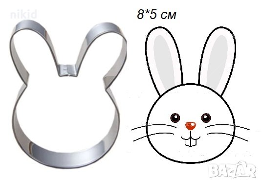 Кръгла глава заек метална форма резец за сладки бисквитки фондан украса, снимка 1