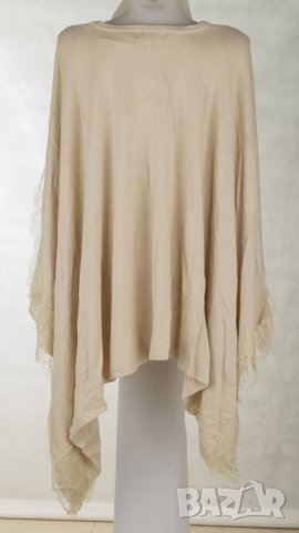Светлобежова дамска блуза с шлейф марка Diego Reiga - M, снимка 4 - Блузи с дълъг ръкав и пуловери - 29030863