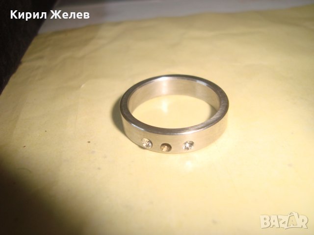 СТОМАНЕНА ХАЛКА ПРЪСТЕН с ИНКРУСТИРАНИ ЦИРКОНИ БЛАГОРОДНА НЕРЪЖДАЕМА СТОМАНА 22677, снимка 8 - Пръстени - 33153885
