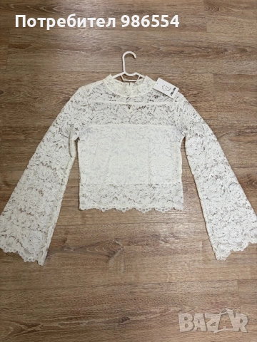 Нова бяла блуза дантела размер S/M