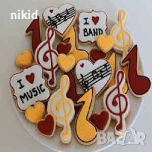 5 бр Нота Ноти Музика Музикални резци резец пластмасови форми форма за сладки тесто фондан, снимка 3 - Форми - 39470348