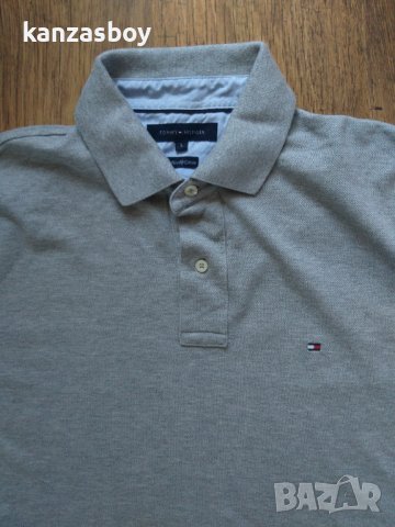 Tommy Hilfiger Grey Polo Shirt - страхотна мъжка тениска КАТО НОВА, снимка 2 - Тениски - 38055206