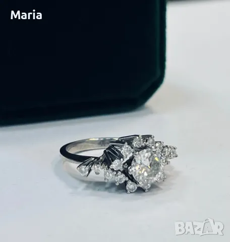 Пръстен бяло злато и брилянти , снимка 6 - Пръстени - 45819831