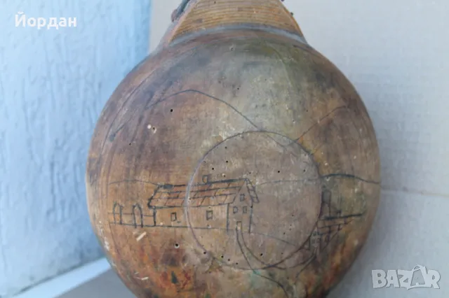 Стара дървена бъклица , снимка 9 - Антикварни и старинни предмети - 50099241